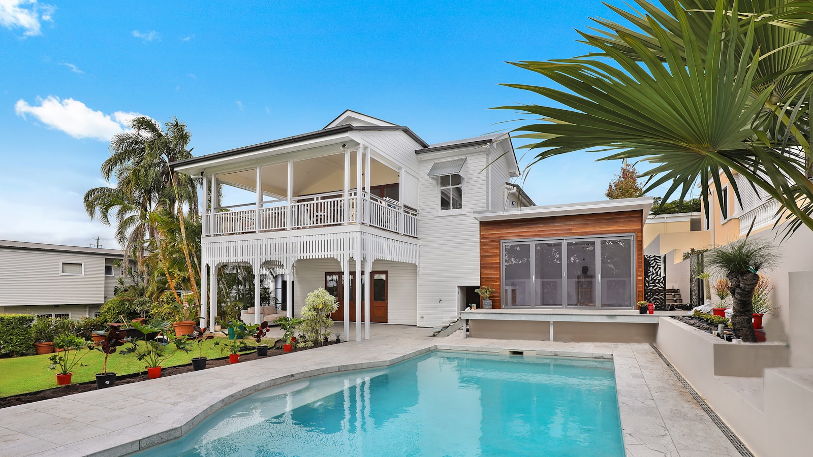 Residential exterior with landscaping