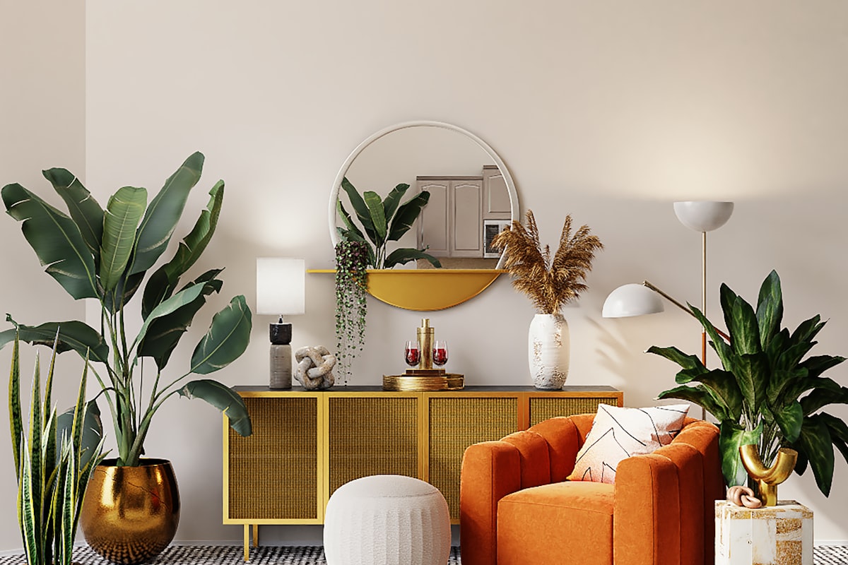 Warm living room interior